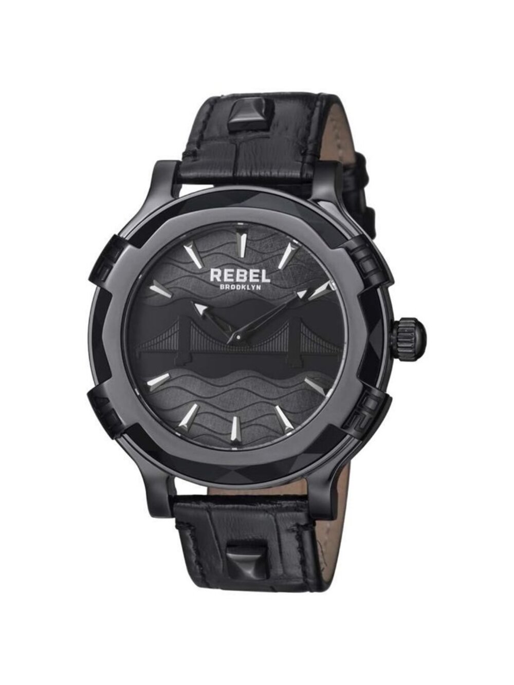 NWT Rebel Brooklyn Bridge Black Dial Men's Watch